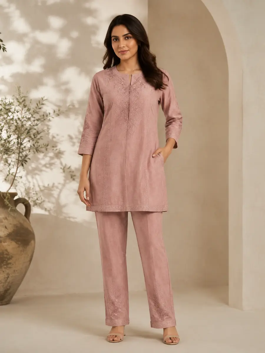 Premium dusty-rose women's co-ord set